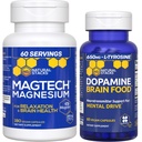 NATUURLIJKE STAKKEN Dopamine Hersenvoeding + Magtech Magnesium Supplement bundel - Ondersteunt Focus, Ontspanning & Geheugen* - 240 Totaal Capsules