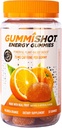 GummiShot Energy Gummies, 2475mg Plant-Based Cafeine Kauwen per fles, Lange Lasting Energy Boosters, Valencia Orange (33ct)