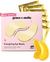 Grace & stella Award Winnen onder het oogmasker - Travel Essentials - Verjaardagscadeaus voor vrouwen - Gel Eye Patches voor donkere kringen, gezwollen ogen, rimpels, Undereye Bags - Vegan Self Care (48 Pairs, Gold)