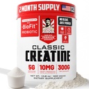 Old School Labs Micronized Creatine Monohydraat met No Bloat BioFitTM Probiotic - Mannen & Women Post-Recovery Powder for Strength & Performance - 60 Servers Unflavored