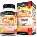 Supplément complexe de vitamine C de BioSchwartz - Capsules de vitamine C de 1000mg avec du zinc et des agrumes de Rose HIPS Bioflavonoïdes pour la santé immunitaire, énergie cellulaire, production de collagène, 120 Compte (60 jours d'approvisionnement)