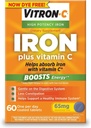 Vitron-C High Potency Iron Dietary Supplement Plus Vitamine C gecoate tabletten, Verpakking van 5 (60 Tellen Elk)