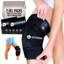 ActiveWrap - Knie Ice Pack Wrap with Compression, 2 Herbruikbare Gel Heat & Cold Packs for Knie Pain, Sore Legs & Shin Splints. Flexibele koudewikkel voor verwondingen en zwellingscontrole en gezamenlijke ondersteuning - één maat past het meest