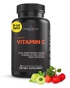 Supplément quotidien de vitamine C Livingood, 3-en-1 Vitamine C à base d'aliments entiers avec extraits d'acérola et d'amla et bioflavonoïdes d'agrumes pour le soutien immunitaire, végétalien, sans gluten, sans OGM, 60 capsules
