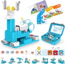 WalvissenBot A3 12-in-1 STEM blokken Coding Robot Kit voor kinderen, 61-Piece Educational Building Set met interactieve Storytelling, Ideaal speelgoed cadeau voor jongens & meisjes leeftijden 3-6