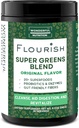 Floerish Super Greens. Greens Powder Mix voor energie, met Chlorella Organic Spirulina, Beet Root Powder, Enzymes & Probiotics, Original, 30 Servers