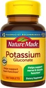 Nature Made Kalium Gluconaat 550 mg, Dieetsupplement voor Hartgezondheidsondersteuning, 100 tabletten, 100 dagen levering