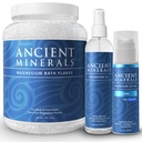 Oude mineralen Magnesiumbadvlokken - Magnesium Oil Spray en Lotion Ultra met MSM - Hoge absorptie-efficiëntie voor ontspanning, Wellness & Muscle Relief