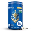 BIRDMAN Falcon Biologische Vegan Proteïne Poeder Vanille, 24g Proteïne, Suikervrij, Probiotica, Lage Carb, Keto Vriendelijk, Zuivelvrij, Lactosevrij, Non Wei, Plant Based Pea Proteïne Poeder - 18 Servers
