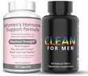 Re+Gen Nutrition Clean voor mannen Fiber Supplement & Vrouwen Hormone Balance Support, Vitamine E, Dong Quai, Natuurlijke supplementen voor opgeblazen, constipatie en Gut Health, Stool Verzachters, helpt reinigen B