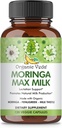 Biologische Veda Moringa Max Melk Borstvoeding Supplement (120 Capsules) - 1800mg Super Sterkte Biologische Vegan Complex met Fenegriek, Melkdistel, Moringa Blad & Zaden voor Borstvoeding Melkvoorziening