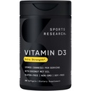 Sportonderzoek® Vitamine D3 w/Coconut MCT Oil - High Potency Vitamine D3 5000iu (125mcg) Supplement voor Immune & Bone Support - Zaadolievrij - Non-GMO - Glutenvrij (360 Liquid Softgels)