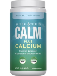 Natural Vitality Calm, Magnesium Citrate & Calcium Supplement, Drink Mix Poeder Ondersteunt een gezonde respons op stress, Glutenvrij, Veganistisch, & Non-GMO, Origineel, 16 oz