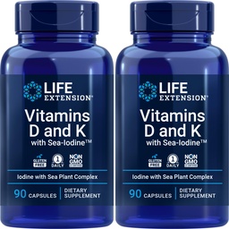 Levensverlenging Vitaminen D en K met Sea-Iodine, 90 capsules