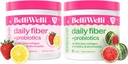 Belli Welli Daily Fiber Supplement Bundle - Aardbei Lemonade & Watermeloen - Collageen, Probiotica & Elektrolyten voor Balanced Wellness - Verfrissende smaken, 32 porties Totaal