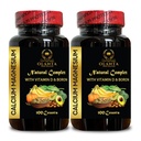 Calcium Magnesium Complex - Calcium Magnesium & Boron, Muscle & Immune Support Zenuwen, Multi Minerals Blend, Vitamine D3 voor Bone, Mangaan citraat, Mineralen voor Bone Support - 2 Flessen 240 Capsules