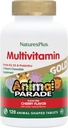 NaturesPlus Animal Parade Gouden Kinderen Kauwbare Multivitamine - Natuurlijke Cherry smaak - 120 Animal Shaped-Tablets, Pack van 2 - met vitamine D3, K2 & Probiotica - 120 Total Servings