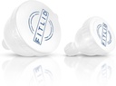 Small & Large 2-pack Portable Protein Supplement Funnels, geweldig voor pre-workout, BCAA's, en eiwitpoeder. Gemakkelijk & mess Gratis Container voor training, reizen, to-go, fitness, WOD. (Wit & blauw)