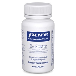 Pure Encapsulations B12 Folate - Energy Supplement to Support nerves, Energy Metabolisme & Cognitive Support* - with Vitamin B Folate as Metafolin - 60 Capsules