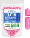 XPRS Nutra Taille 2 Capsules vides - 100 Compte Capsules de gélatine vides - Pills Bricolage Capsule Remplissage - Pure Pilule Gel Caps pour Do-It-Youlf Suppléments (Pink)