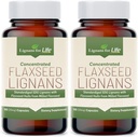 Lignans for Life Flaxseed Lignans for Dogs + SDG - Omega 3 Fatty Acids, High Fiber Antioxidants Helpt verbeteren Shiny Coat, Digestief & Heart Health Lignans, 35mg, 90 Flaxseed Capsules, 2 Pack