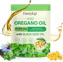 Oregano Oil Capsules, 2 in 1 6000mg Olie van Oregano met Zwarte Zaadolie 200mg, Olie van Oregano Softgels 120 Telling, Biologische Oregano Oil Capsules, Immune Support, Non-GMO, Zuivelvrij, Glutenvrij