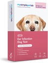 MySimplePetLab Hondenoorinfectie Test Kit, Vet goedgekeurd, Detecteert Gist & Bacteriën, Mail-in Kit, snelle resultaten, Gemakkelijk thuisgebruik voor geurige, jeukende oor, Ondersteunt Hondenoor Gezondheid