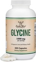 Glycinesupplement - 1.000 mg Glycinepoeder per portie (300 capsules) Het ontspannende Aminozuur (Glicina) (Getest door derden, Glutenvrij, Non-GMO) door dubbel hout