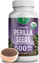 Biologische Perilla Zaad Extract met 9% Rosmarinzuur - USDA Certified - Allergie Relief, Respirator and Immunity Booster- Th2 Cytokines, Natuurlijk voorkomende Luteoline - 500mg 90 capsules