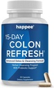 Happee Colon Cleanser & Detox voor gewichtsverlies ondersteuning - 15 dagen Colon reinigen pillen & Gut ondersteuning Probiotica Mannen Vrouwen - snelle natuurlijke Laxatives Constipatie Verlichting