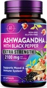 Ashwagandha 2 100 mg - Suppléments Ashwagandha pour les femmes dans les capsules de Veggie avec extrait de poudre et de racine, poivre noir pour haute absorption, à base végétale, non-OGM, mis en bouteille aux États-Unis - 60 capsules de Veggie