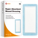 Carbou Super Absorberende Wond Dressing Pads 4"x 8," 10 Individual Pack, Non Kleefstof Absorberende Bandages voor Wondverzorging, Zacht Zeer Absorberend Dressing, Non Stick Gauze Pads voor Wonden