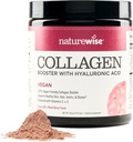 NatureWise Vegan Collageen Powder - Booster Formula for Healthy Hair, Skin, & Nails with Hyaluronic Acid, Vitamin C and E, Protein - Mixed Berry Flavor - Dairy-Free, Non-GMO - 15 serves