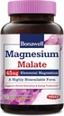 Bonawell Magnesium Malaat, gebonden aan Malic zuur, hoge absorptie, 45 mg elementair magnesium, spierontspanning en energieproductie, makkelijk doorslikken Caps, Geen Gluten Soja & Dairy, Vegan & Non-GMO, 90 Ct