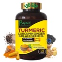Wereld 1st.Turmeric Curcumin Gember en Black Seed Oil, 120 Caps, 2250mg, 95% Curcuminoïden, BioPerin Toegevoegd, Extra sterkte,Organisch,Halal,Veganist,Ondersteuning Immune System,Joint Support (120)