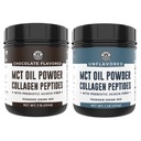 Left Coast Performance Chocolate MCT Oil Powder & Collageen Peptides, 1lb + Unflavored MCT Oil Powder & Collageen Peptides, 1lb