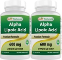Meilleurs naturels -- acide lipoïque alpha (ALA) - 600 mg (120 Nombre (paquet de 2))