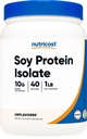 Nutricost sojaeiwit isolaatpoeder, 1 LB ongearomatiseerd - 10 gram eiwit per portie, veganistisch, GGO-vrij en glutenvrij