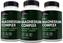 BioSchwartz Magnesium Complex Supplement (3 Pack) 350mg Magnesium Glycinate Citrate Malate en Taurate Per Serving for Healthy Nerves Muscles Heart Sleep Support (Vegan, Gluten-Free, Non-GMO)