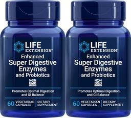 Life Extension Enhanced Super Digestive Enzymes and Probiotics, 60 Vegetarische Capsules (pack van 2)