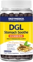 Enzymedica, DGL Stomach Soothe, Deglycyrrizinated Licorice Gummies for Digestief Support & Gut Health, Chocolate, 74 Count
