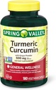 Spring Valley Kurkuma Curcumin 500mg met 50mg Gemberpoeder Twin Pack 180 Vegetarische Capsules
