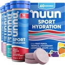 Tablettes électrolytiques Nuun Sport avec Magnésium, Calcium, Potassium, Chlorure et sodium, Sans gluten et végétalien, Arômes mélangés, 4 Pack (40 portions Total)