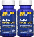 GABA Brain Food - Supplément GABA avec extrait de L-Citrulline et de Grape - Supports Calme et Relaxation - Aide au sommeil nocturne - Supports Production d'acide aminobutyrique Gamma - 120 Capsules de L-Citrulline