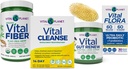 Planète Vital - Kit de nettoyage interne du corps entier avec nettoyage Vital Programme 2 jours, Fibre Vital, Vital Gut Renew, et Probiotiques Flora Vital avec prébiotiques, 4 produits en un