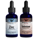 WellnessOne Ionic Liquid Zink & Selenium Liquid Drops - Zink Selenium Bundle to Support Immune System & Thyroid & Heart Health - 1,67 floz Zink & Selenium Liquid Drops