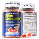 2 Pack Sugar Free Melatonine Gummies 10mg 20mg Magnesium Glycinate Melatonine voor volwassenen, Ashwagandha, L-Theanine, B6, B12, Citroenbalsem en kamille voor diepe ontspanning, Antioxidant, Veganistisch,120 Dag