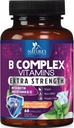 B Complex Vitaminen Capsules - met vitamine B12 B6 B100 C Biotin Folaat & Foliumzuur - Supplement voor hart, hersenen, & zenuwondersteuning - Super Complete B-complex voor Immune & Energy Ondersteuning - 60 capsules