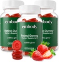 Embody Multivitamine Retinol Gummy - 180 Graaf, Aardbei smaak - Vitamine A Supplement voor anti-aging, Acne, en heldere huid - gloeiende en jeugdige haren, huid en nagels - Biotine, vitamine C