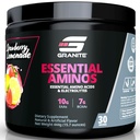 Granite essentielle Acides aminés Poudre pour la récupération et la croissance musculaires avec 10g d'AAE et 7g de BCAA - Sans soja, sans gluten, 448g (30 portions), citronade de fraise